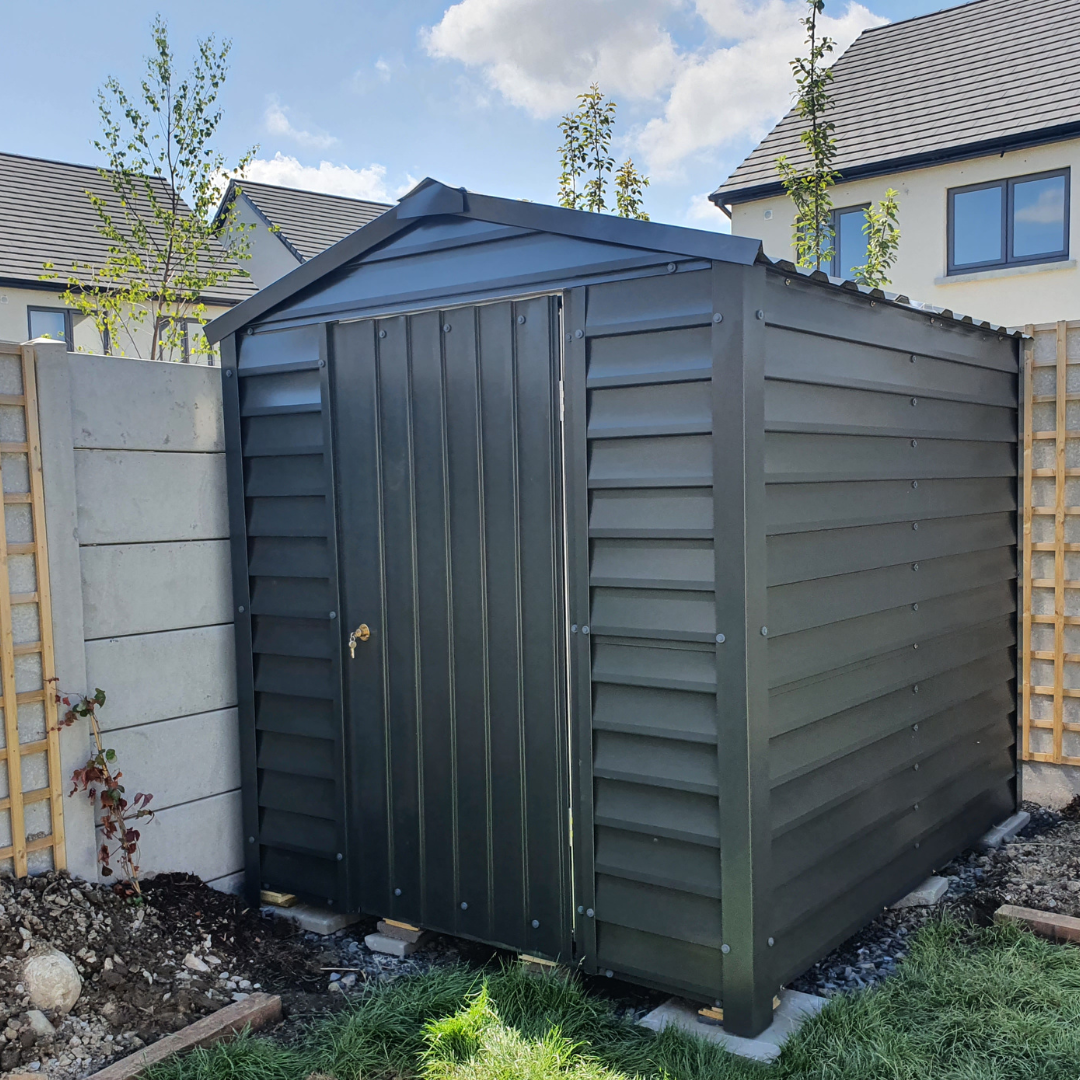 Slate Grey PVC coated steel shed