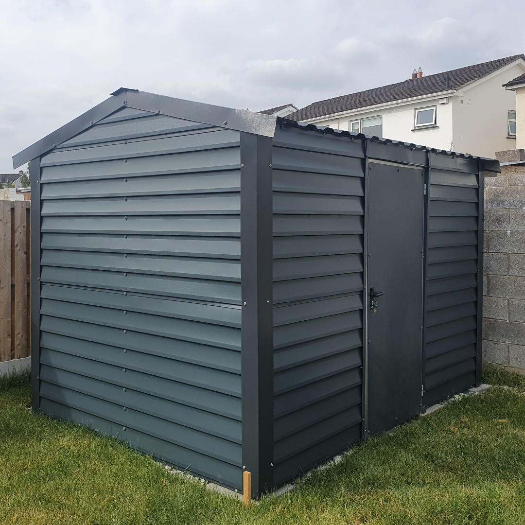 Slate Grey PVC coated steel shed