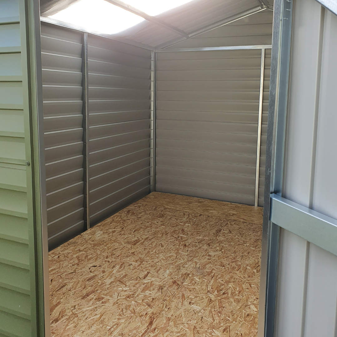 Olive Green PVC coated steel shed